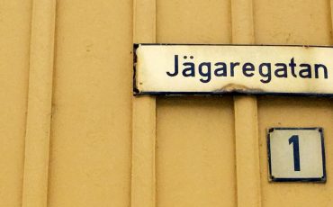 adress-skylt Jägaregatan