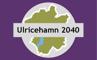 En kartskiss över Ulricehamns kommun med texten Ulricehamn 2040