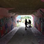 Färgglad tunnelmålning vid Falköpingsvägen