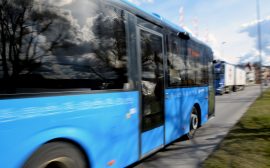 blå buss