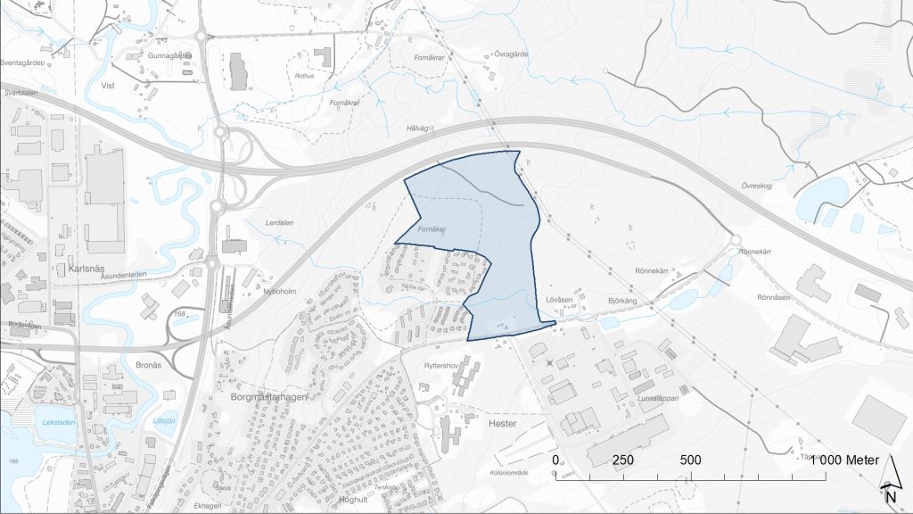 Karta över detaljplanens område