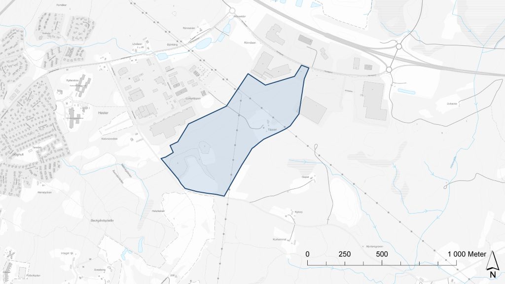 karta över detaljplanens område